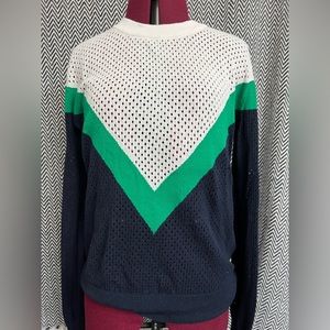 MANGO colorblock mesh-like top - Small